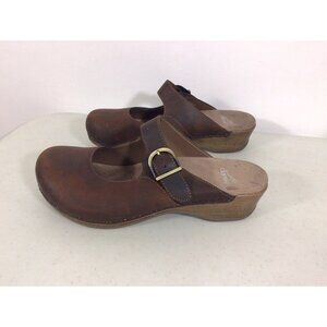 Dansko Leather Mary Jane Shoes Clogs Womens 41